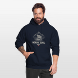 NORDIC SOUL Unisex Hoodie | Wikinger Reise Kapuzenpullover | Outdoor-Sweatshirt Norwegen - Navy