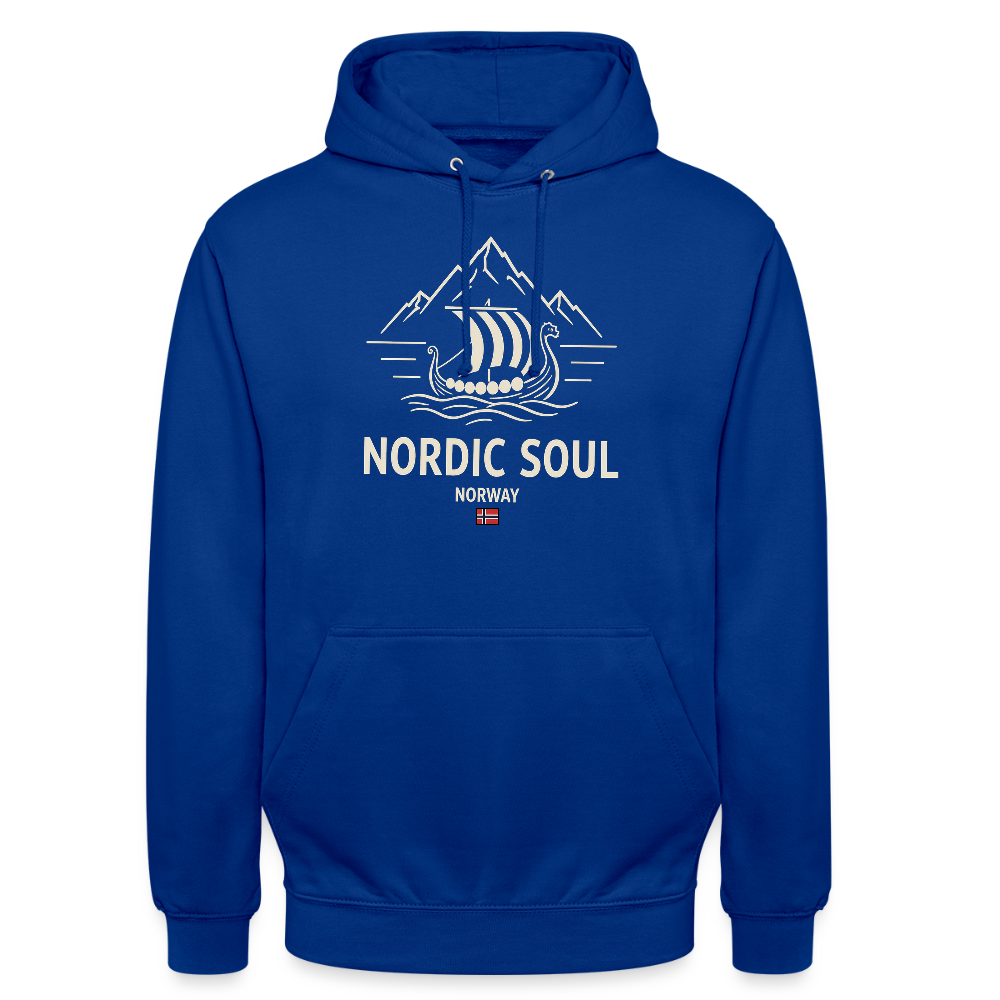 NORDIC SOUL Unisex Hoodie | Wikinger Reise Kapuzenpullover | Outdoor-Sweatshirt Norwegen - Royalblau