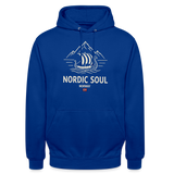 NORDIC SOUL Unisex Hoodie | Wikinger Reise Kapuzenpullover | Outdoor-Sweatshirt Norwegen - Royalblau