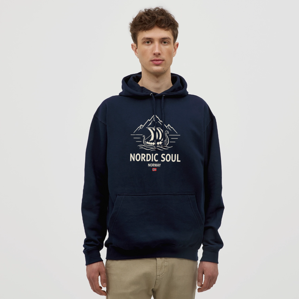 NORDIC SOUL Unisex Hoodie | Wikinger Reise Kapuzenpullover | Outdoor-Sweatshirt Norwegen - Navy