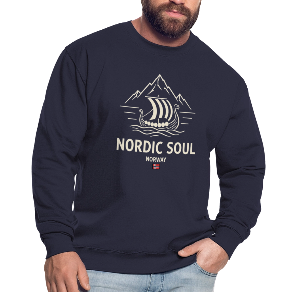 NORDIC SOUL Unisex Pullover | Skandinavien Sweatshirt | Wikinger Fjord Design - Navy
