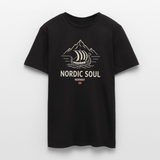 NORDIC SOUL – Norwegisches Wikinger-Langschiff Fjord T-Shirt - Schwarz