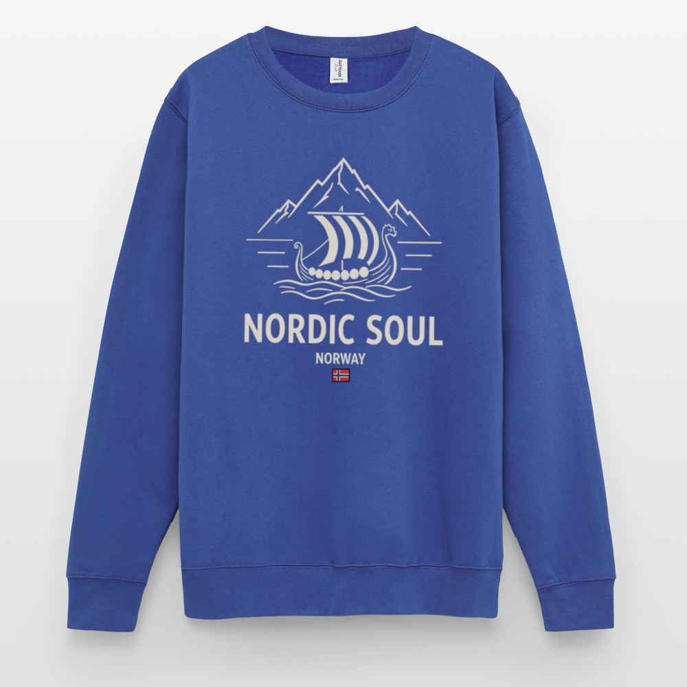 NORDIC SOUL Unisex Pullover | Skandinavien Sweatshirt | Wikinger Fjord Design - Royalblau