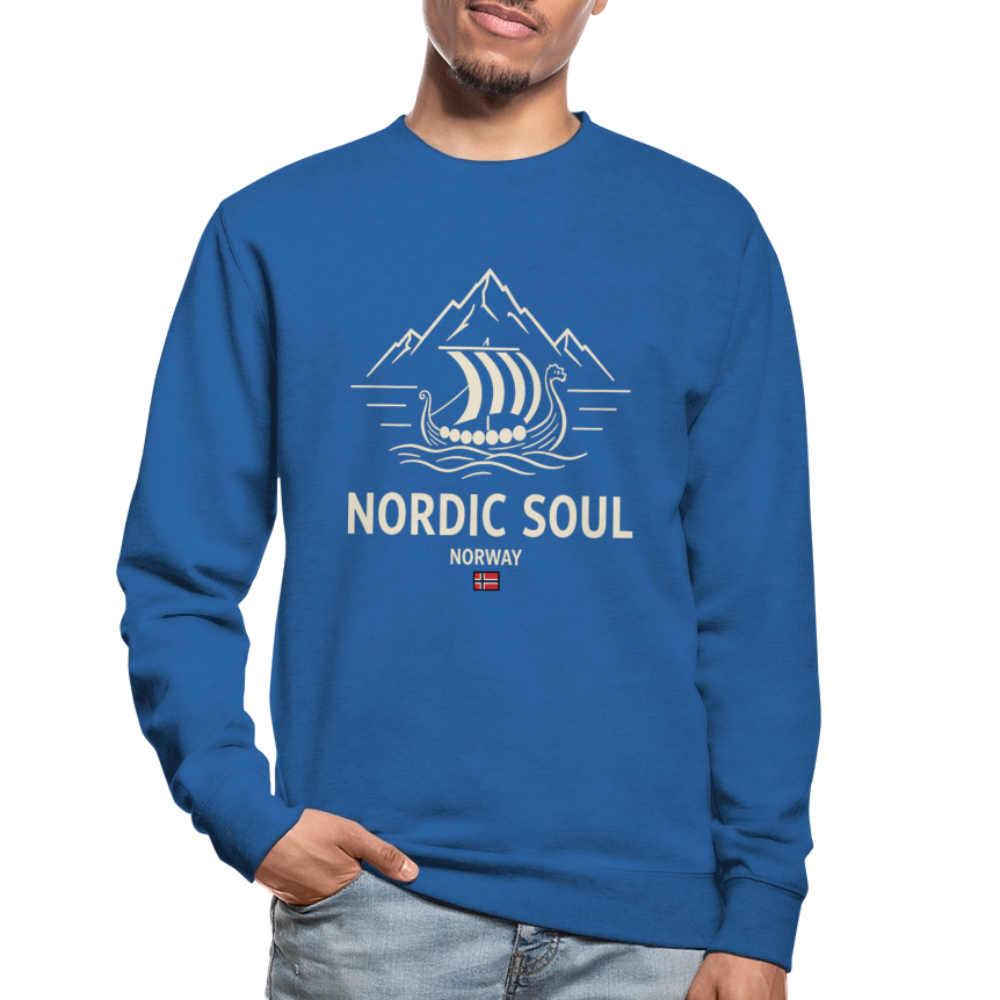 NORDIC SOUL Unisex Pullover | Skandinavien Sweatshirt | Wikinger Fjord Design - Royalblau