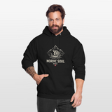 NORDIC SOUL Unisex Hoodie | Wikinger Reise Kapuzenpullover | Outdoor-Sweatshirt Norwegen - Schwarz
