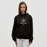 NORDIC SOUL Unisex Hoodie | Wikinger Reise Kapuzenpullover | Outdoor-Sweatshirt Norwegen - Schwarz