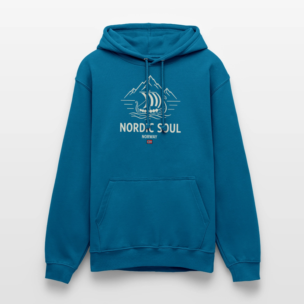NORDIC SOUL Unisex Hoodie | Wikinger Reise Kapuzenpullover | Outdoor-Sweatshirt Norwegen - Tiefseeblau