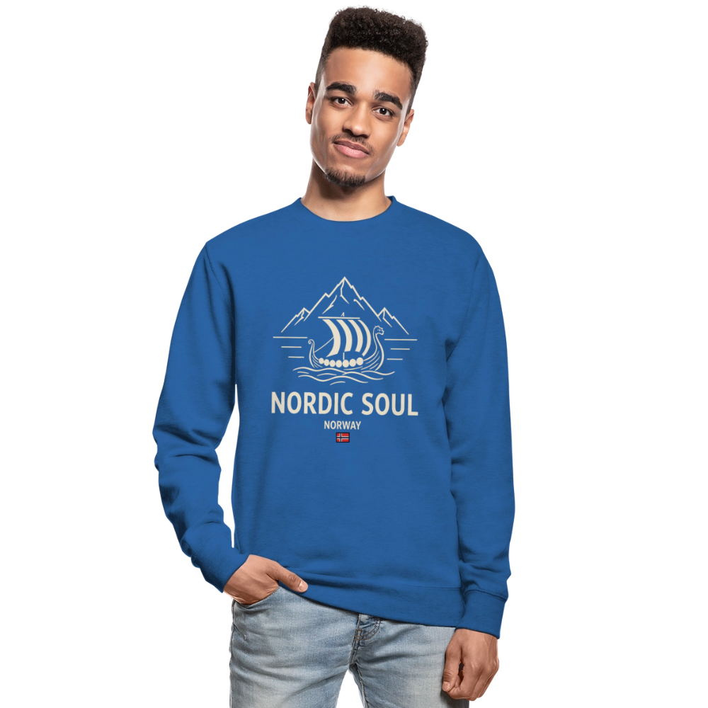NORDIC SOUL Unisex Pullover | Skandinavien Sweatshirt | Wikinger Fjord Design - Royalblau