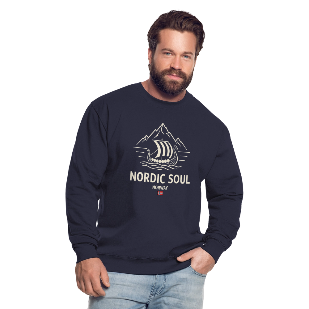 NORDIC SOUL Unisex Pullover | Skandinavien Sweatshirt | Wikinger Fjord Design - Navy
