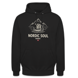 NORDIC SOUL Unisex Hoodie | Wikinger Reise Kapuzenpullover | Outdoor-Sweatshirt Norwegen - Schwarz