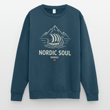 NORDIC SOUL Unisex Pullover | Skandinavien Sweatshirt | Wikinger Fjord Design - Indigoblau