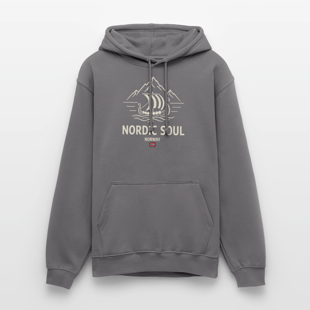 NORDIC SOUL Unisex Hoodie | Wikinger Reise Kapuzenpullover | Outdoor-Sweatshirt Norwegen - Mittelgrau