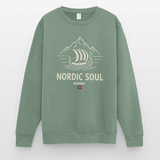 NORDIC SOUL Unisex Pullover | Skandinavien Sweatshirt | Wikinger Fjord Design - Graugrün