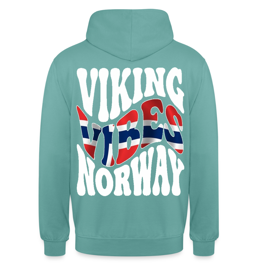 VIKING VIBES Unisex Hoodie | Norwegen Statement Pullover | Retro Kapuzenpullover - Pastelltürkis