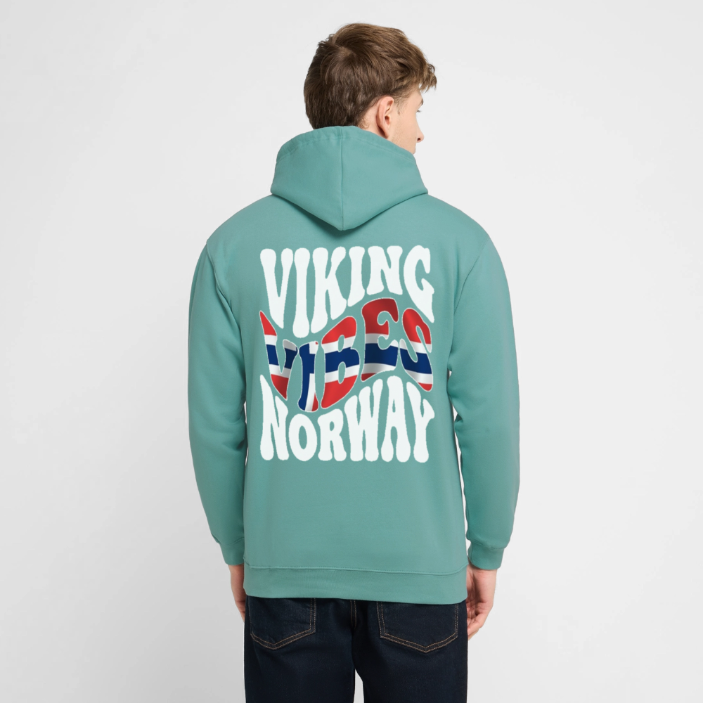 VIKING VIBES Unisex Hoodie | Norwegen Statement Pullover | Retro Kapuzenpullover - Pastelltürkis