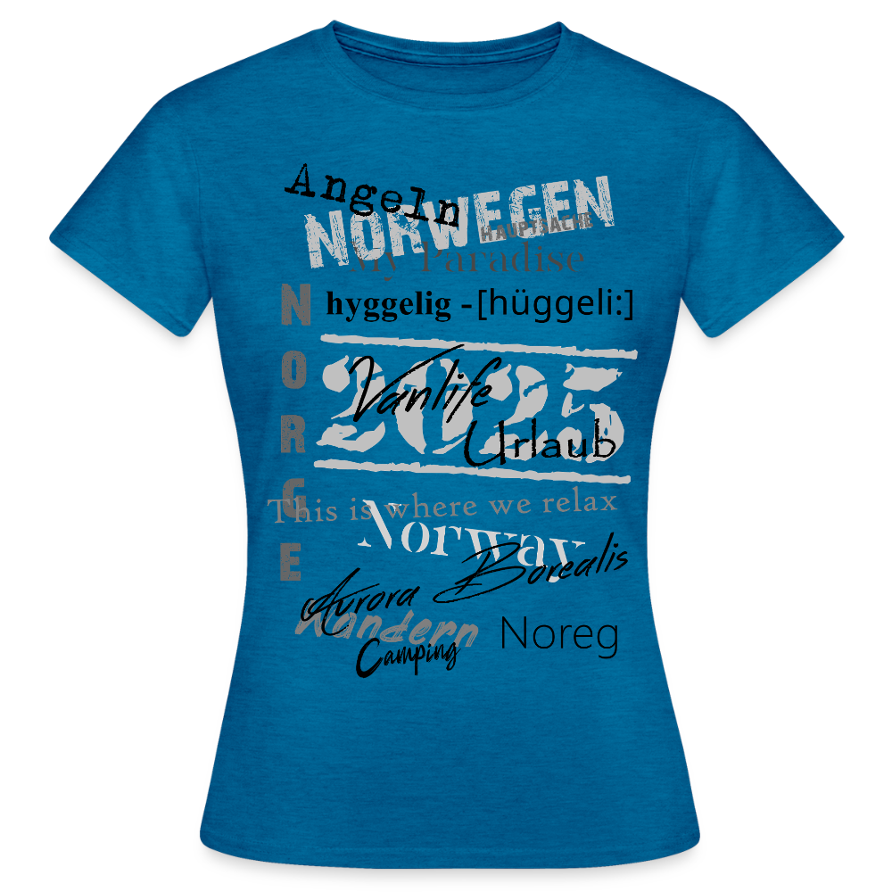Frauen HYGGELIG T-Shirt - Antikblaues Saphir meliert