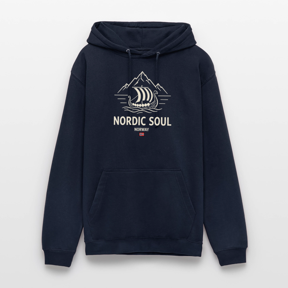 NORDIC SOUL Unisex Hoodie | Wikinger Reise Kapuzenpullover | Outdoor-Sweatshirt Norwegen - Navy