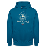 NORDIC SOUL Unisex Hoodie | Wikinger Reise Kapuzenpullover | Outdoor-Sweatshirt Norwegen - Tiefseeblau 