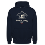 NORDIC SOUL Unisex Hoodie | Wikinger Reise Kapuzenpullover | Outdoor-Sweatshirt Norwegen - Navy