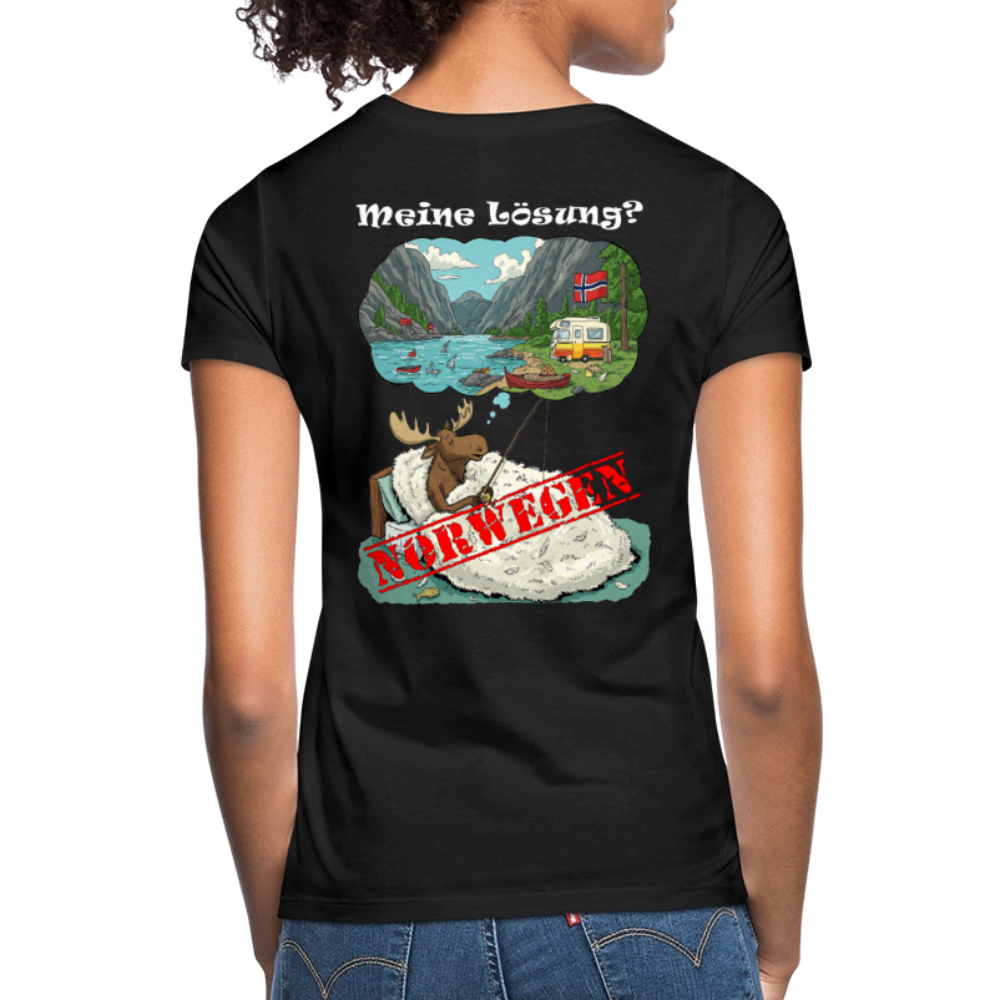 Frauen T-Shirt Meine Lösung - Schwarz