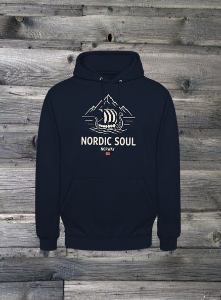 NORDIC SOUL Unisex Hoodie | Wikinger Reise Kapuzenpullover | Outdoor-Sweatshirt Norwegen